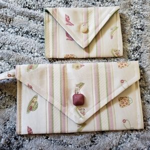 Floral Fabric Wristlet Clutch & Card Holder Set ❤